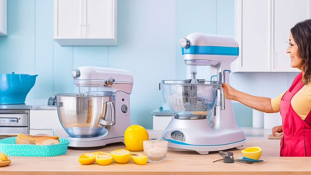 Konyhai biztonsági bemutató robotmixer helyes biztonsági protokolljaival kezek megfelelő pozicionálásával mozgó részektől távol